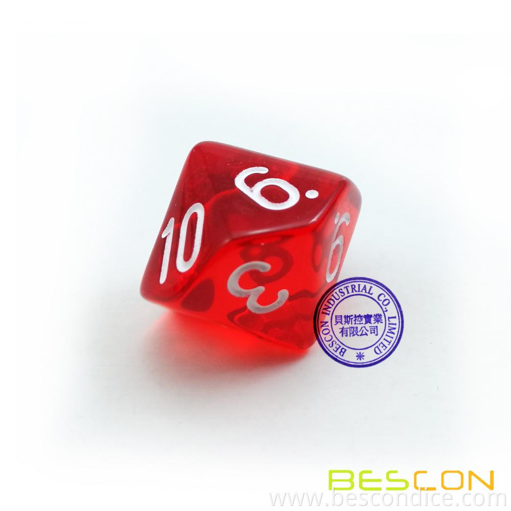 Polyhedral 10 Sides Dice With Number 1 10 4